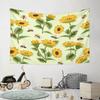 Sunflowers, Bees, and Ladybugs Pattern Pattern Wall Hanging Tapestry Decorative Tapestry Home Decor for Bedroom and Living Room