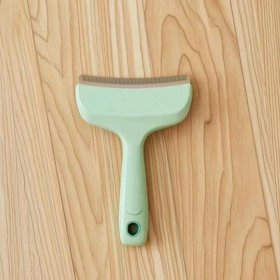 Curved Head Pet Comb Dense Teeth Deshedding Brush with Non-Slip Handle Gentle Pet Grooming Brush for All Coat Types Dogs Cats