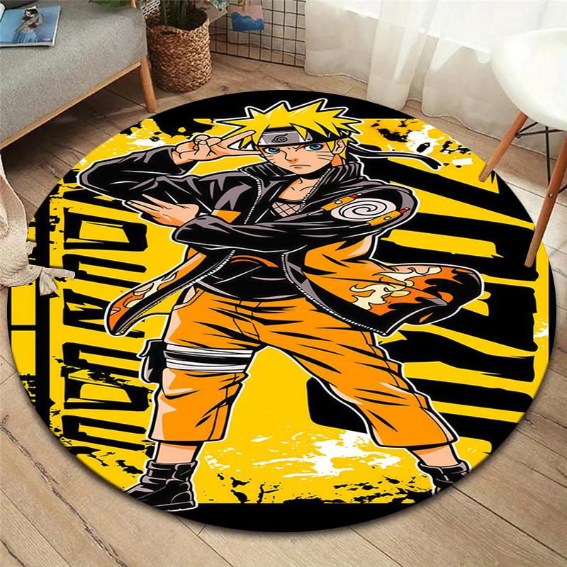 Naruto Poster Round Area Rug Carpet Rug For Living Room Bedroom Sofa Playroom Decor Nonslip Floor Mat