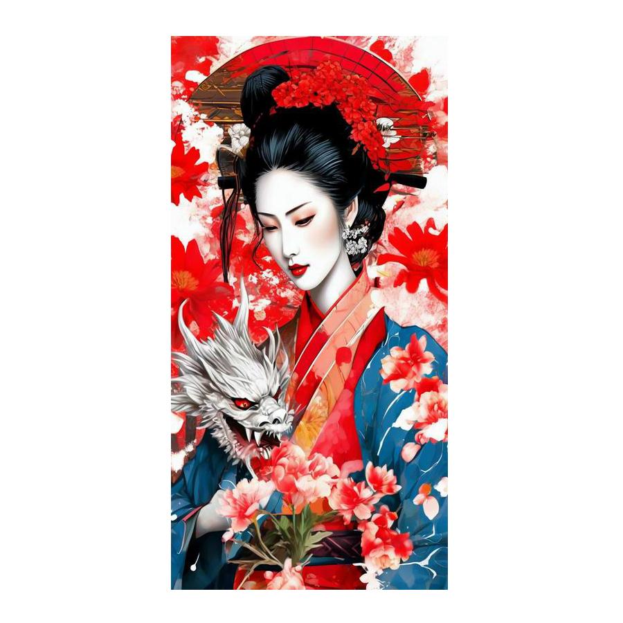 Diamond Painting New Collection Japanese Kimono Women Diy Full Rhinestone Embroidery Woman and Dragon Mosaic Cross Stitch Kits Wall Decor