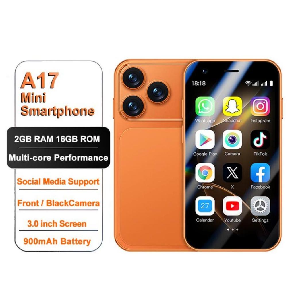 A17 mini 3G Smartphone 3,0 inci MTK 2GB RAM 16GB ROM Cameră HD 2MP Dual SIM Calitate Înaltă Telefon Mobil Android 8.1 cu Recunoaștere Facială