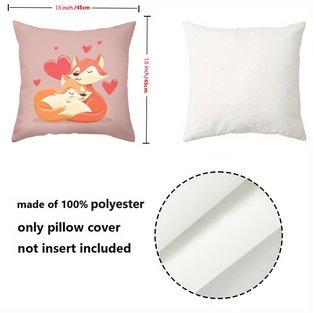 Cute Fox Pillow Covers I Love You Mom Valentine Polyester pillowcase, sofa decorative cushion cov Headboard Pillow