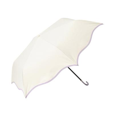 Francfranc Folding Umbrella with Wave Suitable for Sun and UV Sun Umbrella Piping, 50cm, White, Rain, Lightweight, Protection, Umbrella/Rain