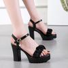 Fashion Korean Version Fish Mouth Sandals Platform Fairy Style High Heels Summer New Waterproof Table Thick Heel Sandals Women
