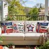 4Pcs Independence Day Star Cushion Covers Single-sided Printed 45CM Throw Pillow Case Cover Sofa Cushion Home Room Decor