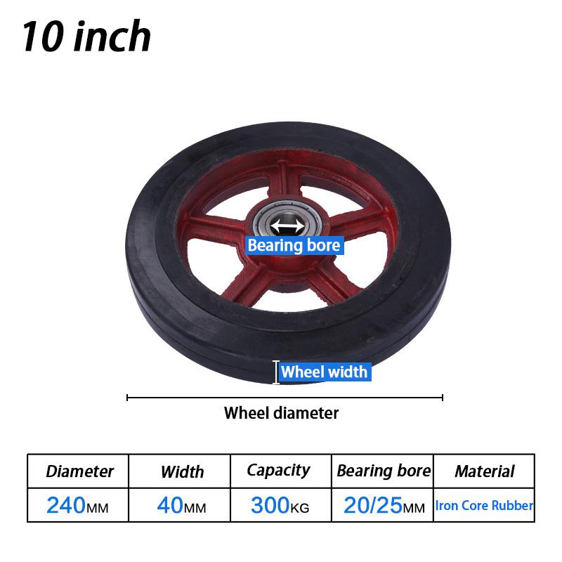 6, 8,10, 12 Inches Push Cart Rubber Wheel Heavy Duty Wheel Replacement Of Trolley Cart Handtruck/Pushcart
