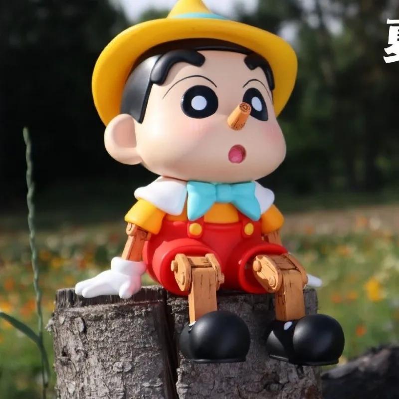 Puppet Crayon Shin-chan Figurine Cosplay Pinocchio Blockhead Anime Figure Ornament Action Model Collection Birthday Gifts
