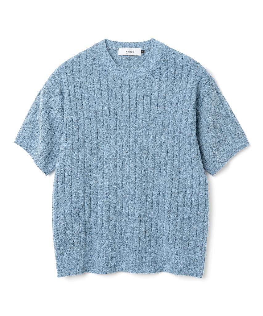 KNITTED Summer Boucle Round Knit Blue