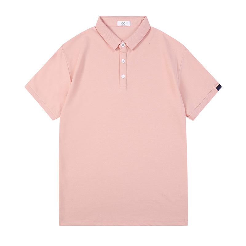 Solid Color Short Sleeve Polo Shirt Men Summer Collar T- Shirt Plain Work