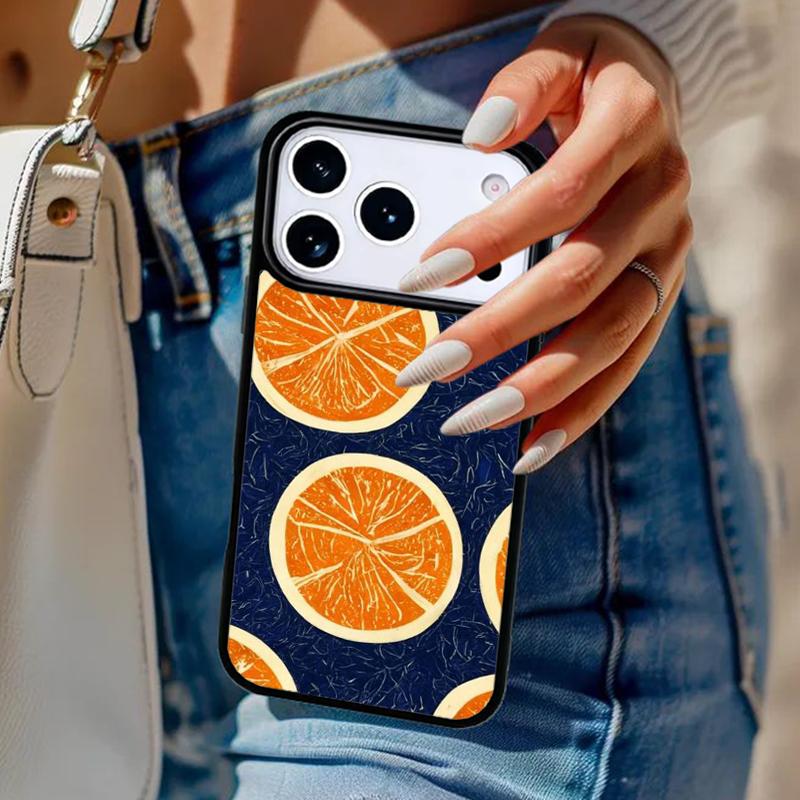 

Orange Pattern Phone Case For iPhone 17 Air 14 15 13 12 Max Cover For Apple 16e 11 Pro Max Plus Coque iPhone 12pro max