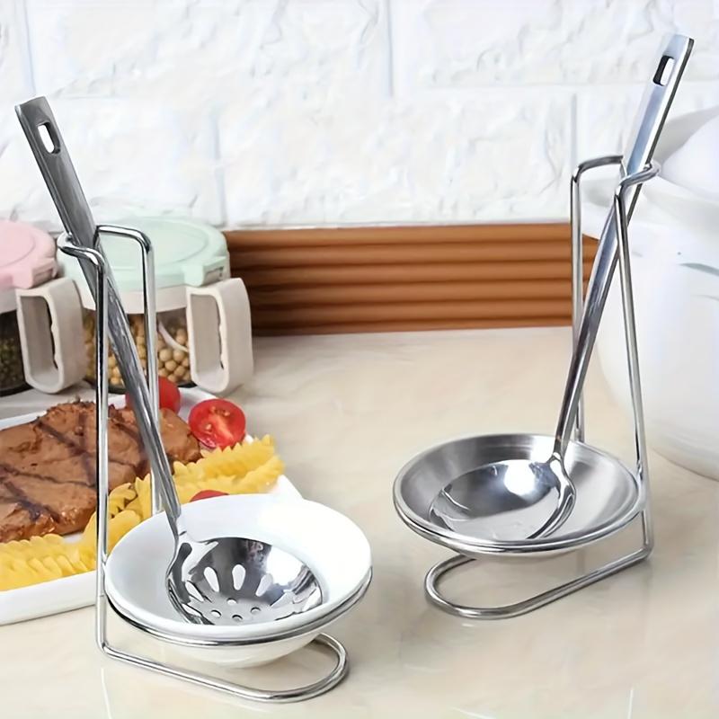 [Stainless Steel Organizer] Stainless Steel 1pc Kitchen Organizer - Vertical Spoon & Bowl Holder, Cooking Utensil Stand for Home Storage