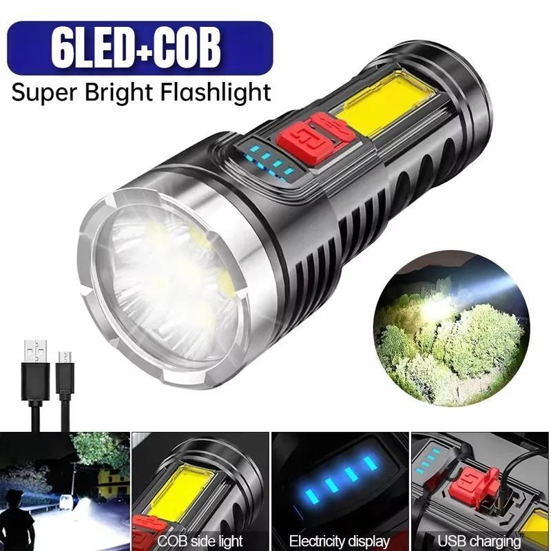 Powerful Flashlights 3 Mode Rechargeable Torch Built-in Battery 18650 Flashtorch for Outdoor Camping Hiking Emergency Lighting