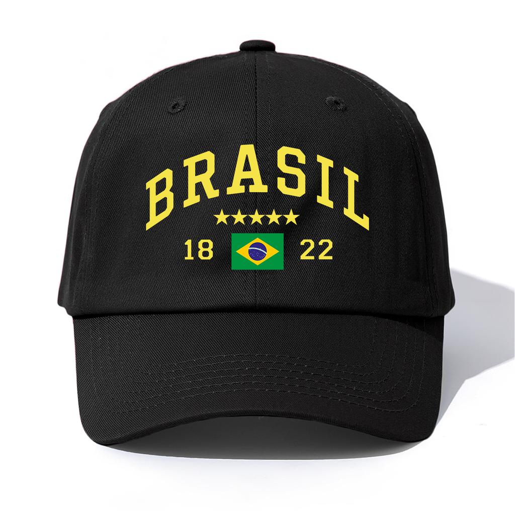 1pc BRASIL Print Baseball Cap for AdultsMinimalist Retro Style Casual Soft Adjustable Dad HatPerfect As Gift