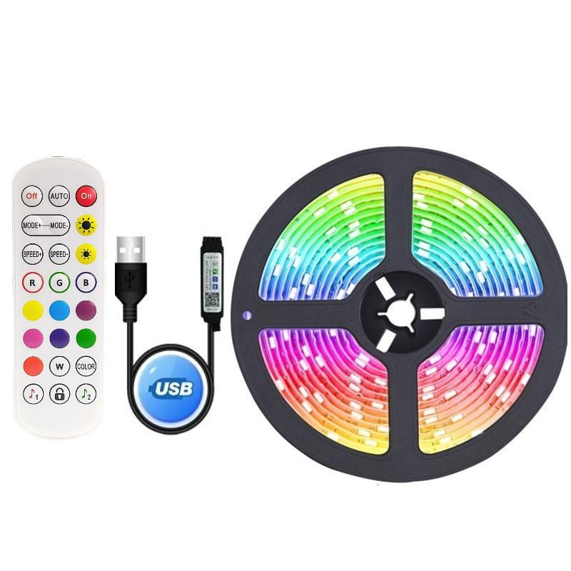 5050 RGB LED Strip Light, 5V USB, Self-Adhesive, Waterproof, TV Backdrop Mood Lighting