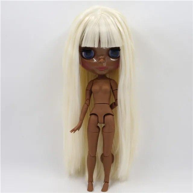 ICY DBS Blyth Puppe Joint Body Blassblond Mix Weißes Haar 30cm 1/6 BJD Spielzeug Super Schwarze Haut Tan Haut Glänzendes Gesicht Anime Mädchen Geschenk