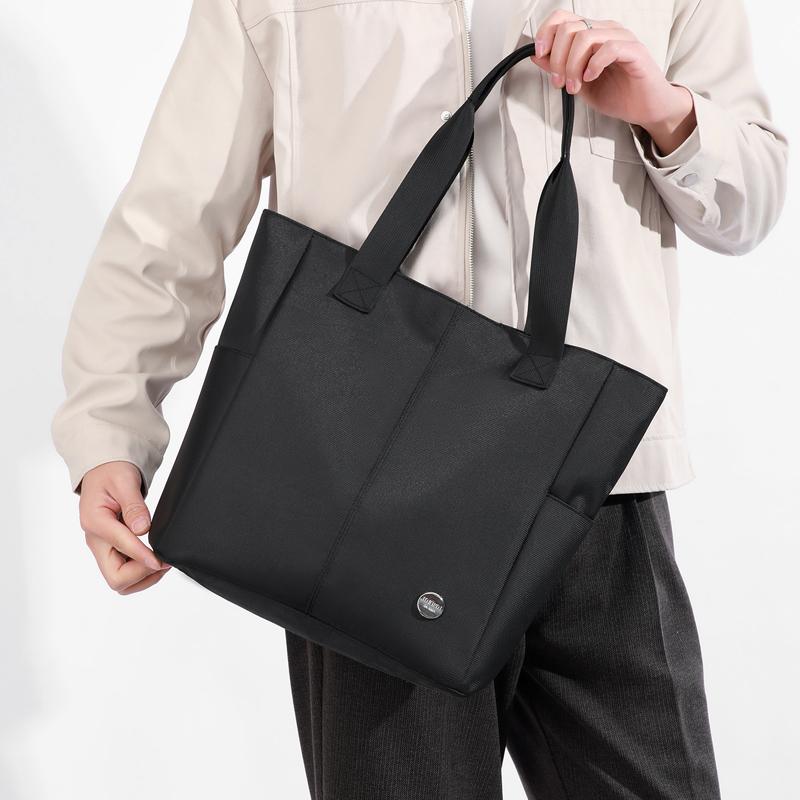 Maletín de Negocios para Hombre Bolso de Mano Multicompartimento para Exteriores Bolso de Hombro Repelente al Agua