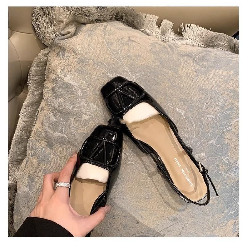 Celebrity Temperament High-Heel-Sandalen Damen V-Schnalle Kleine Lederschuhe~ Rock Tragen Leere Mary Jane Einzelne Schuhe