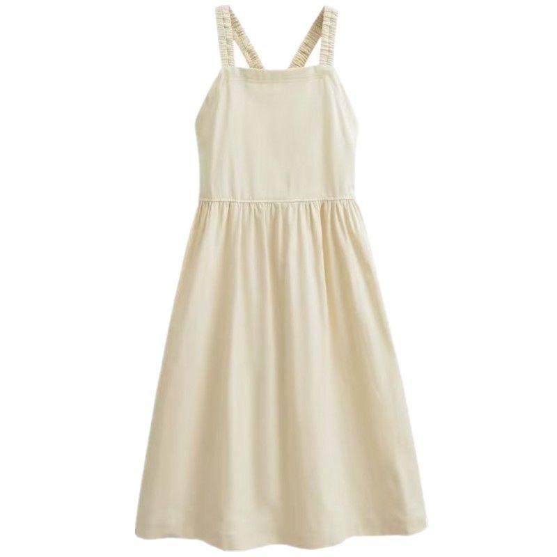 

Fashion Style 2023 Autumn New Arrival Women s Casual Sense Chic Open Back Square Collar Treasure Dress Uwu7303 Beige S