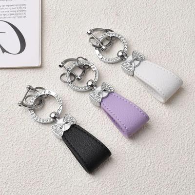 Key Holder Luxury Genuine Leather Keychain Matte Buckle Keys Organizer Car Key Pendant Bag Charms Ladies Bag Fashion Decoration