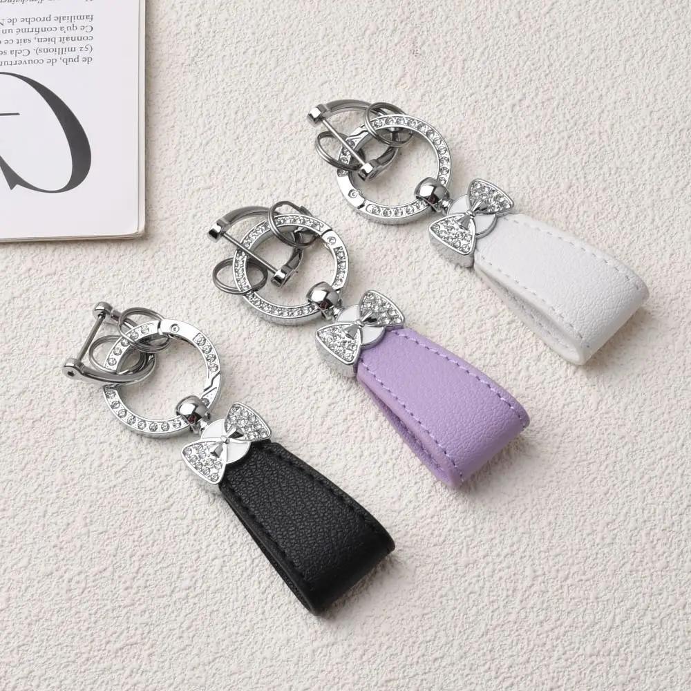 Key Holder Luxury Genuine Leather Keychain Matte Buckle Keys Organizer Car Key Pendant Bag Charms Ladies Bag Fashion Decoration
