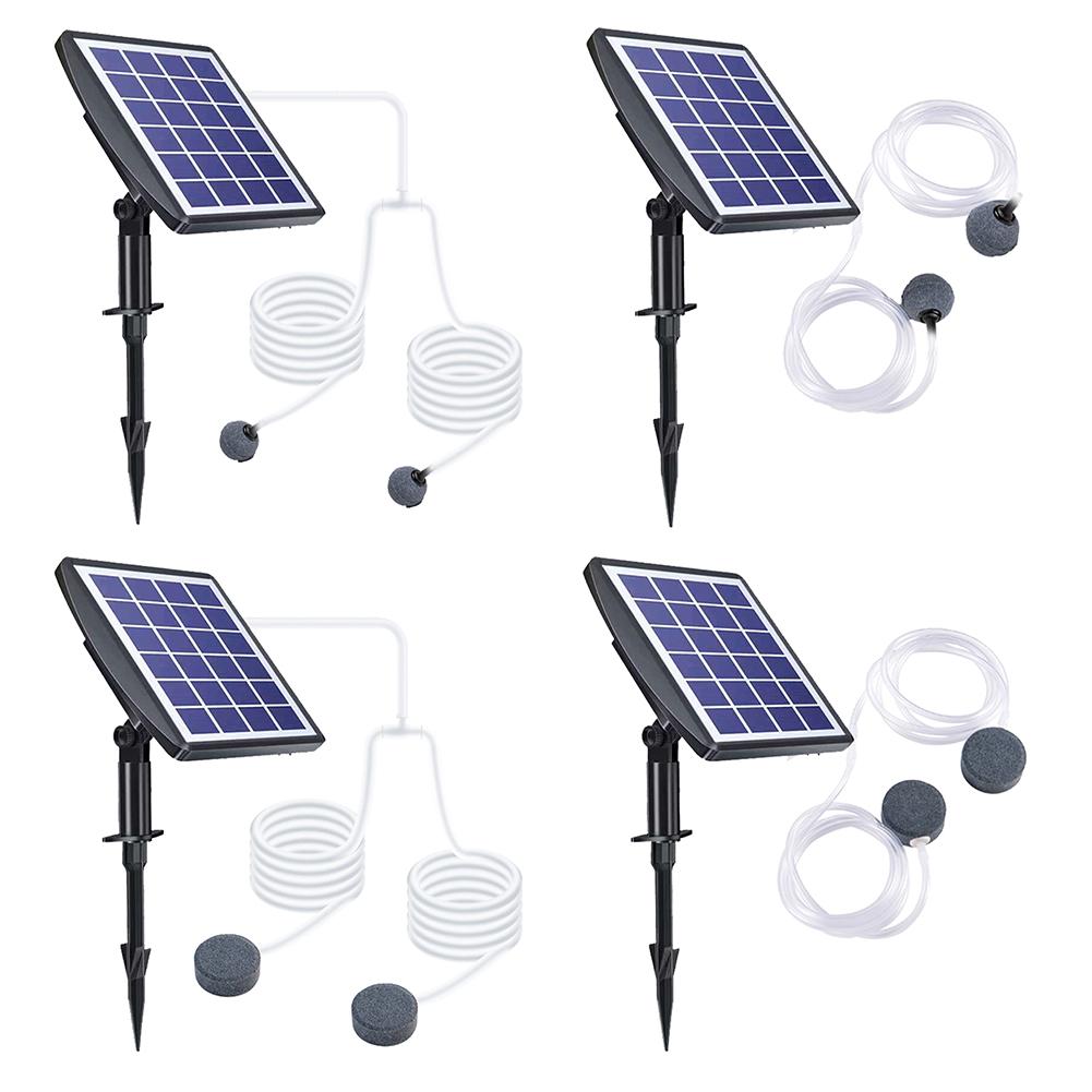 Solar Powered Fish Tank Oxygenator with Pipe Fish Tank Air Pump High Efficiency Fishing Oxygenation Device for Outdoor Pool Pond