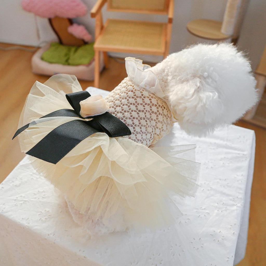 Miss Coco Cute Princess Fluffy Yarn Wedding Dress Skirt for Dogs and Cats