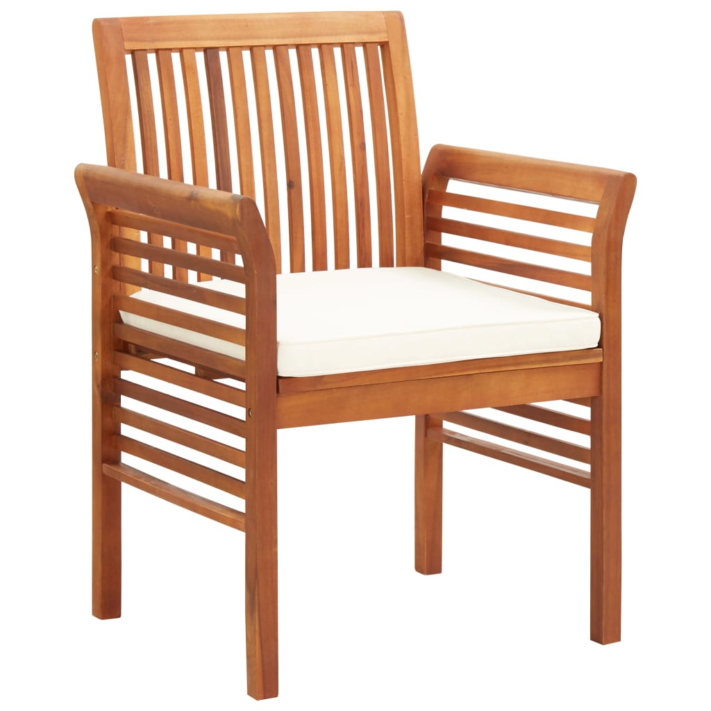 Garden Dining Chairs with Cushions 4 pcs Solid Acacia Wood