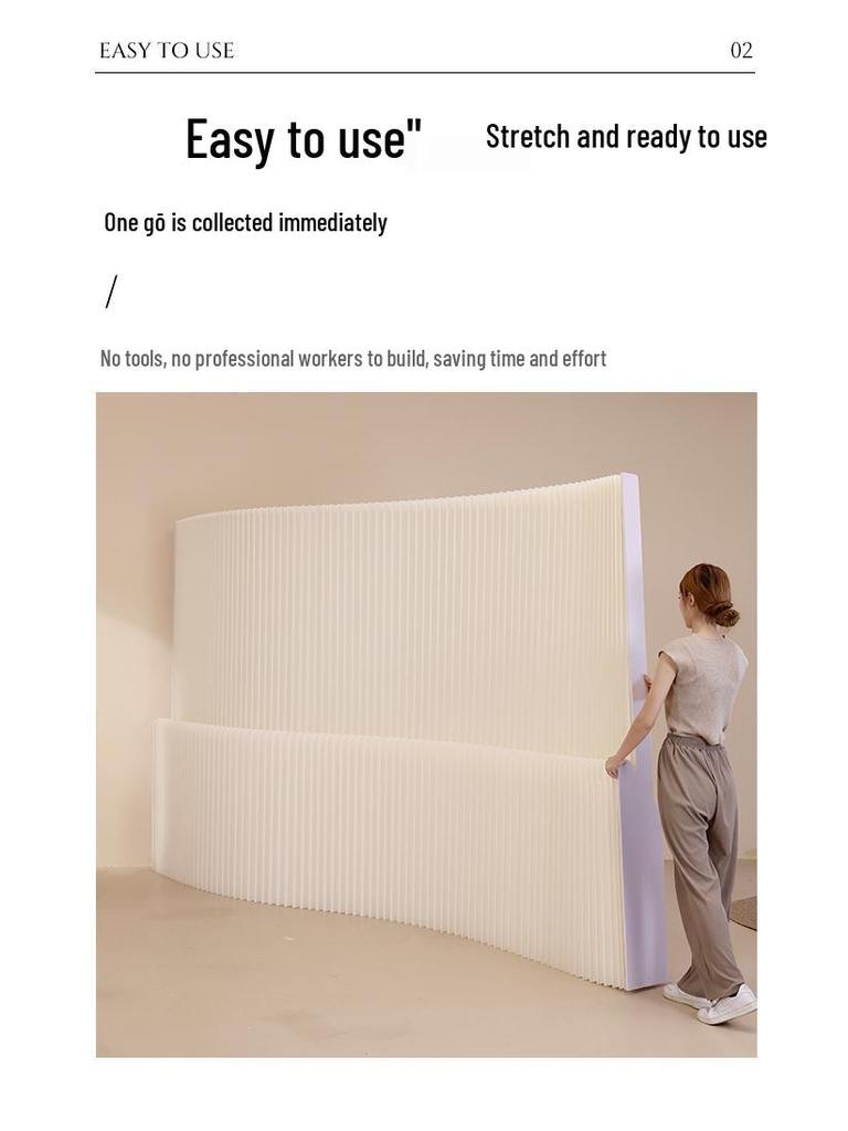 Glow Paper Folding Screen for Office, Living Room, Partition, Entryway, Rental Homes, Salons & Fences