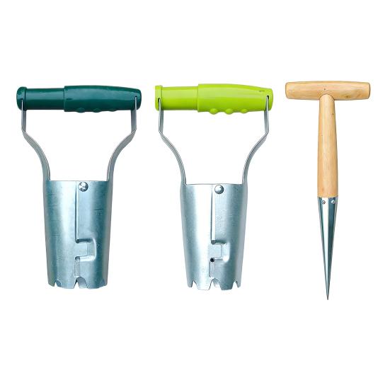 Plant Hole Digger for Planting Seeds And Bulbs Lightweight Garden Seeds Dispenser with Wooden Handle Handheld Tool for Tulip Daffodil Saffron