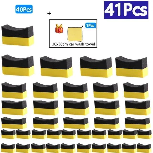 New 2-41Pcs Car Wheel Polishing Waxing Sponge Brush Tire Cleaning Wiper Sponge Pad Car Wash Wiper Cleaning Car Wash Accessories