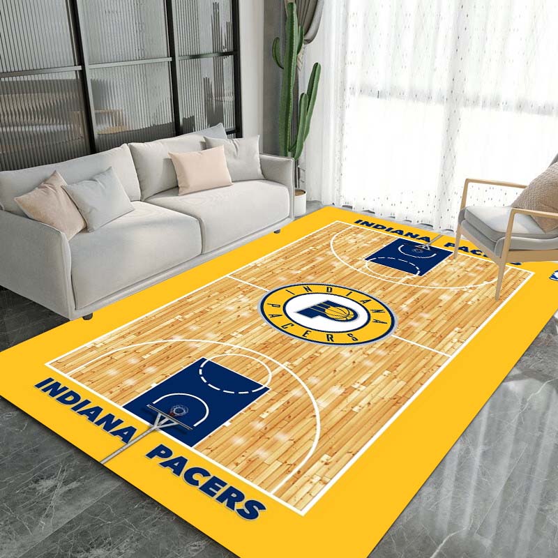 Artistic Basketball & Court Area Rug, for Living Room, Bedroom, Office, Balcony Decor Mat
