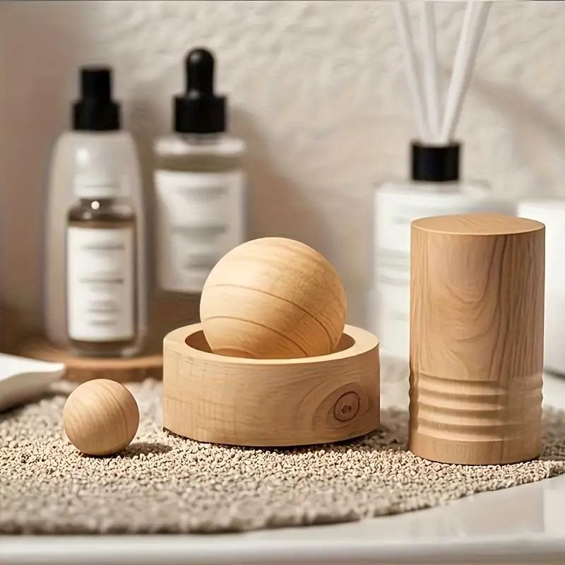 Diffuseur d'huiles essentielles en bois de pin naturel Mini Portable Ornement Parfum Aromathérapie pour Voiture Chambre Salon Salle de Bain Bureau Décoration