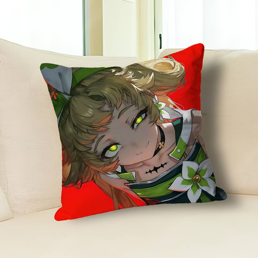 W-Wuthering Waves Verina Anime Celebrity Merchandise All-Match Printed Pillow Case Sofa Car Office Room Decoration Protector