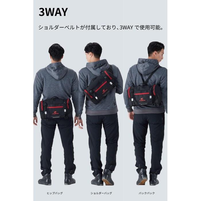 RS TAICHI Motorcycle Body Bag Waist Bag Waterproof Large Capacity Touring Rain Cover Included Hip Bag (L) RSB291 CHARCOAL