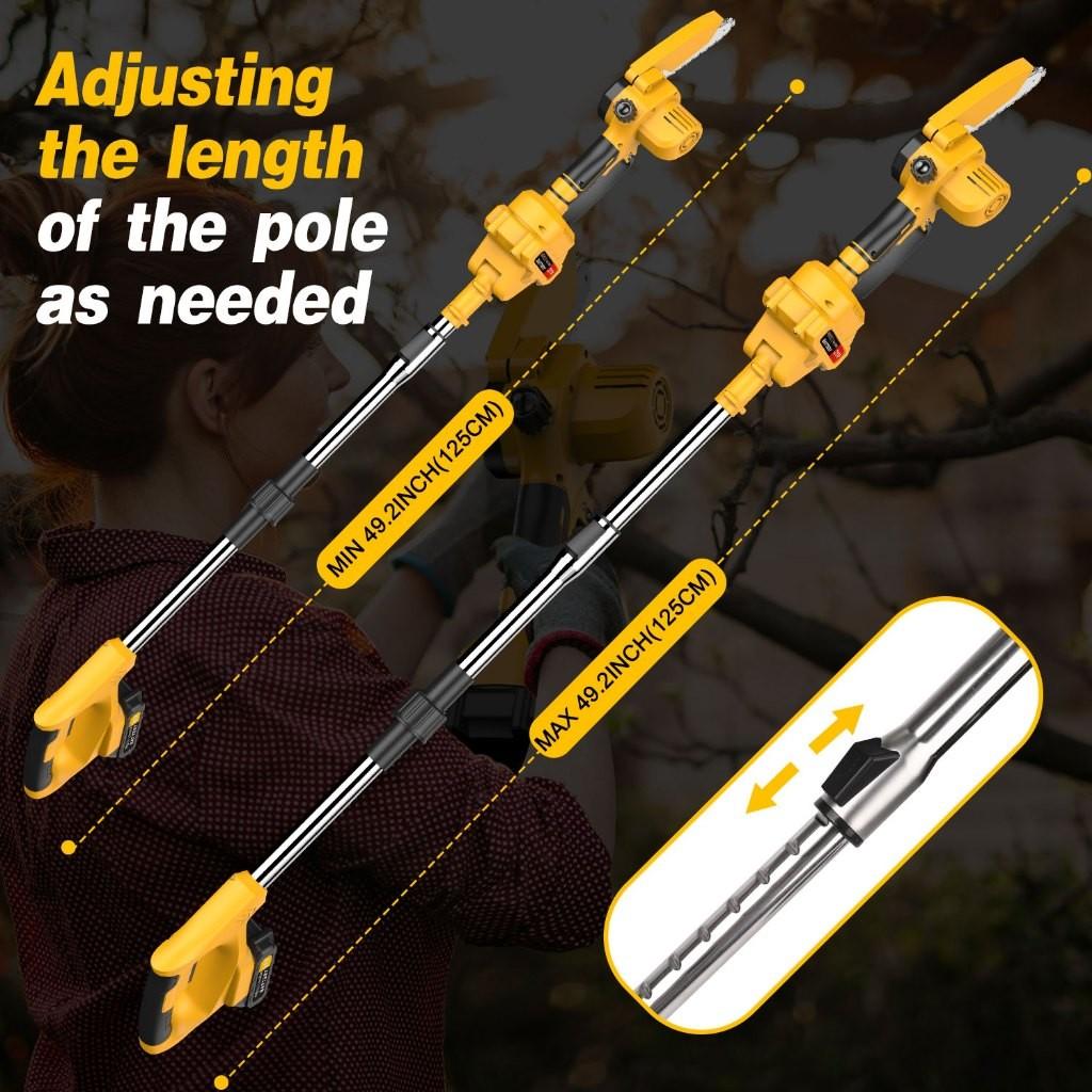 6 Inch Mini Electric Chainsaw 2-IN-1 Cordless Pole Saw Fast Powerful Cutting Tree Brushless Pruning Shears