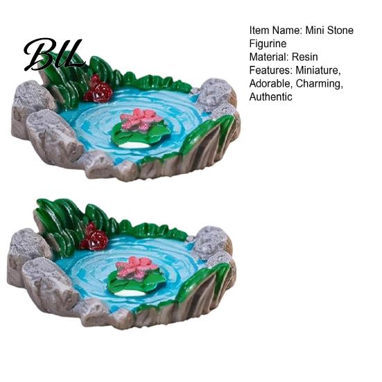 Mini Rock Arrangement for Landscaping 2 Pcs Miniature Stone Statue Resin Fake Models Diorama Delicate Art Piece Supplies Micro Train Landscape Railway