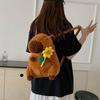 Plush Capybara Backpack Hamburg Doll Fur Bag Popular Kawaii Handbags  School