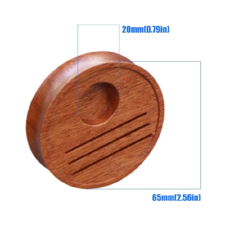 Coffee Station Storage Base for Espresso Accessories, 65mm Sapele Wood Organizer with Natural Wood Texture, Sized for 51mm to 58mm Filter Screens