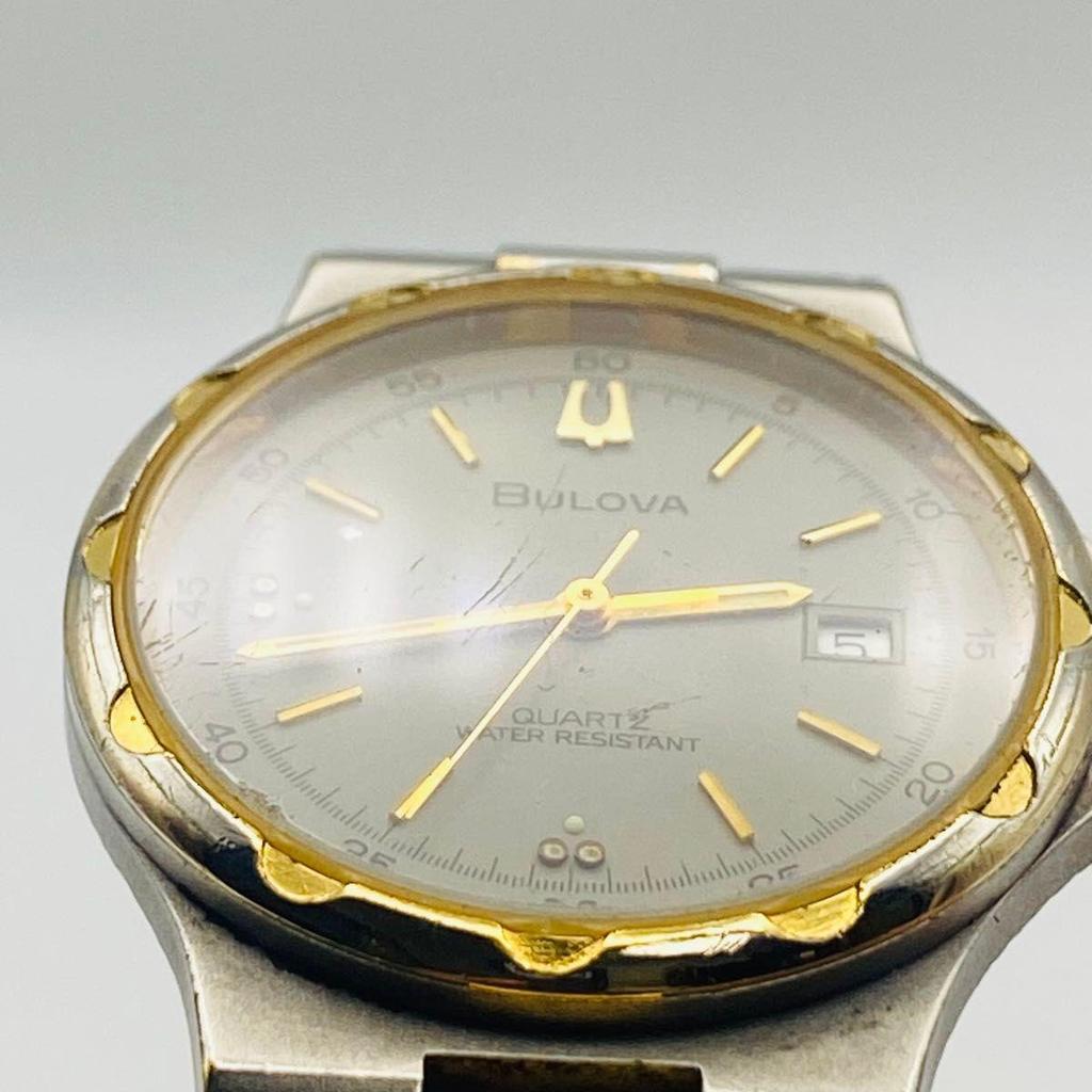 Used BULOVA Quartz Watch Date Two Tone Men's Gold