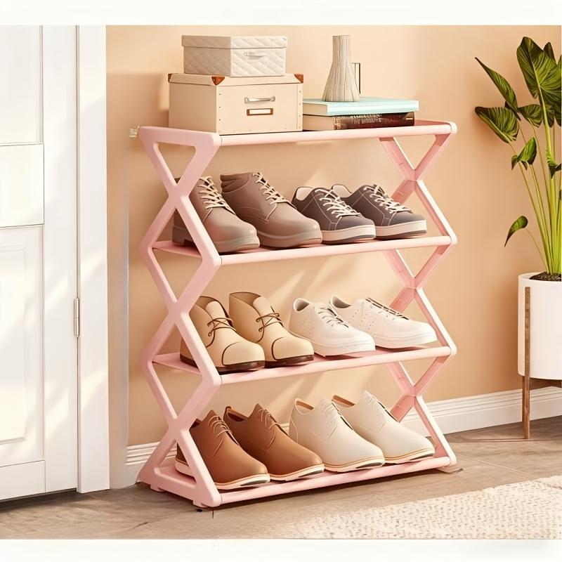 4-Tier Shoe Rack, Multi-Layer Shoe and Book Shelf, High Load-Bearing and Space-Saving Design. Saves Space, Easy To Assemble, Durable Construction