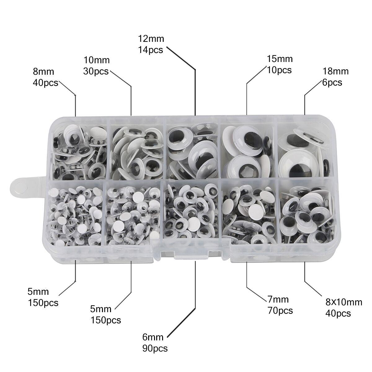 

600/900 шт., черно-белые глаза, самоклеящиеся детские куклы ручной работы, аксессуары для игрушек, декор для шитья, принадлежности для рукоделия, скрапбукинга