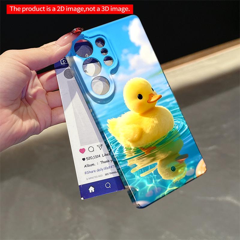 2DFlat Samsung phone case Cute Yellow Duck Swimming in Blue Water Applicable to Galaxy S23 S24 S25ULTRA S26 A12 A14 A15 A16 A54 A55