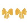 Qiong Yao European Style Bow Stud Earrings, Stainless Steel, Colorfast, Hypoallergenic, Simple Design for Women