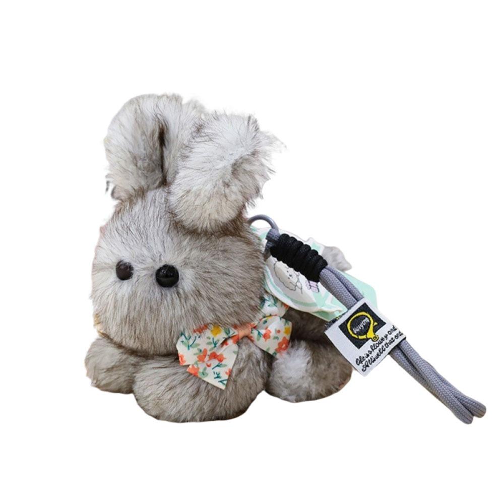 Decoration Plush Bow Rabbit Keychain Plush Material Bunny Bag Pendant Stuffed Keychain  Couple