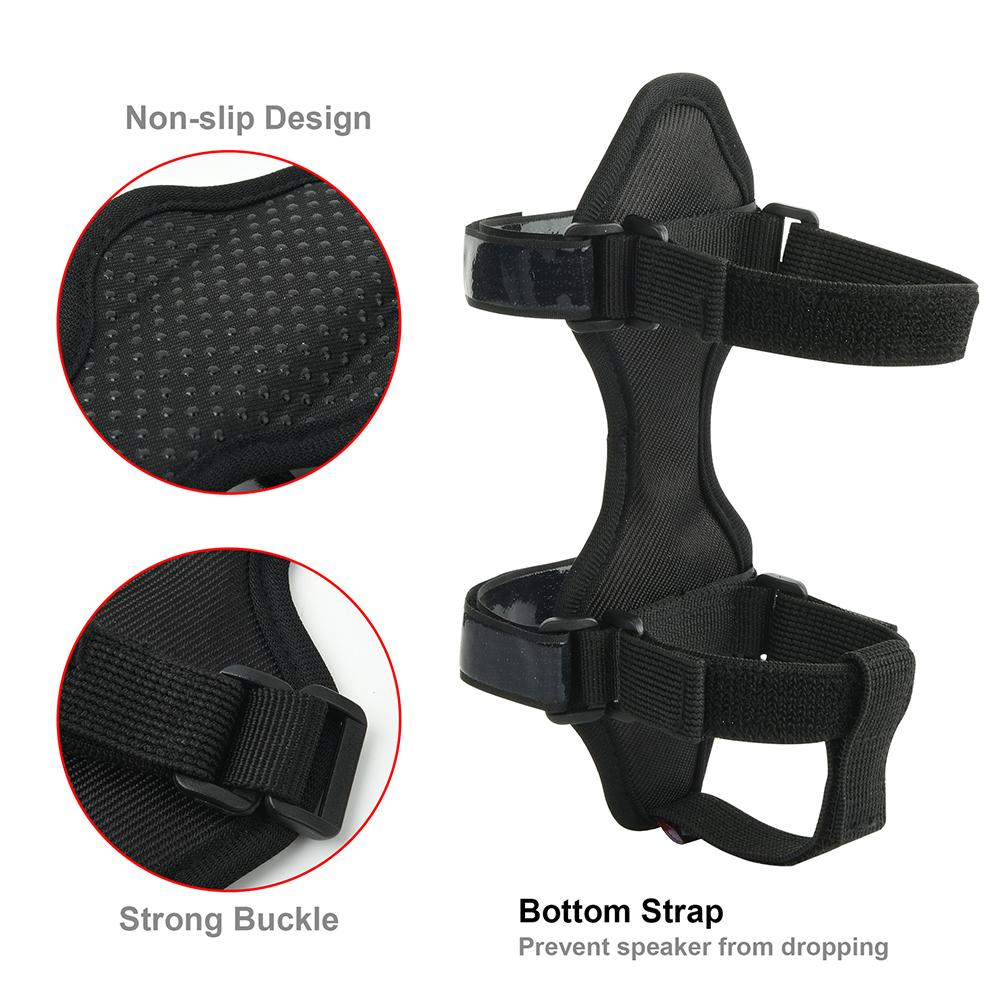 Speaker Mount For JBL Flip 7 And 6 With Adjustable Strap Holder For Bike Handlebar Scooter UTV Motorcycle Rail Black Nylon