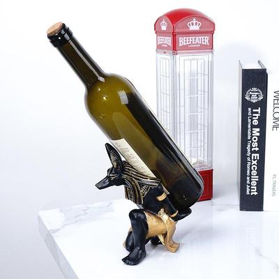 Ornement Porte-Bouteilles Pyramide Anubis: Décor d'armoire Dieu Chien en Résine