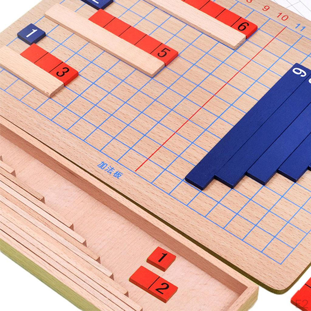 Wooden Math Teaching Aids Addition Multiplication Toys Board Early Learning Development Toddlers