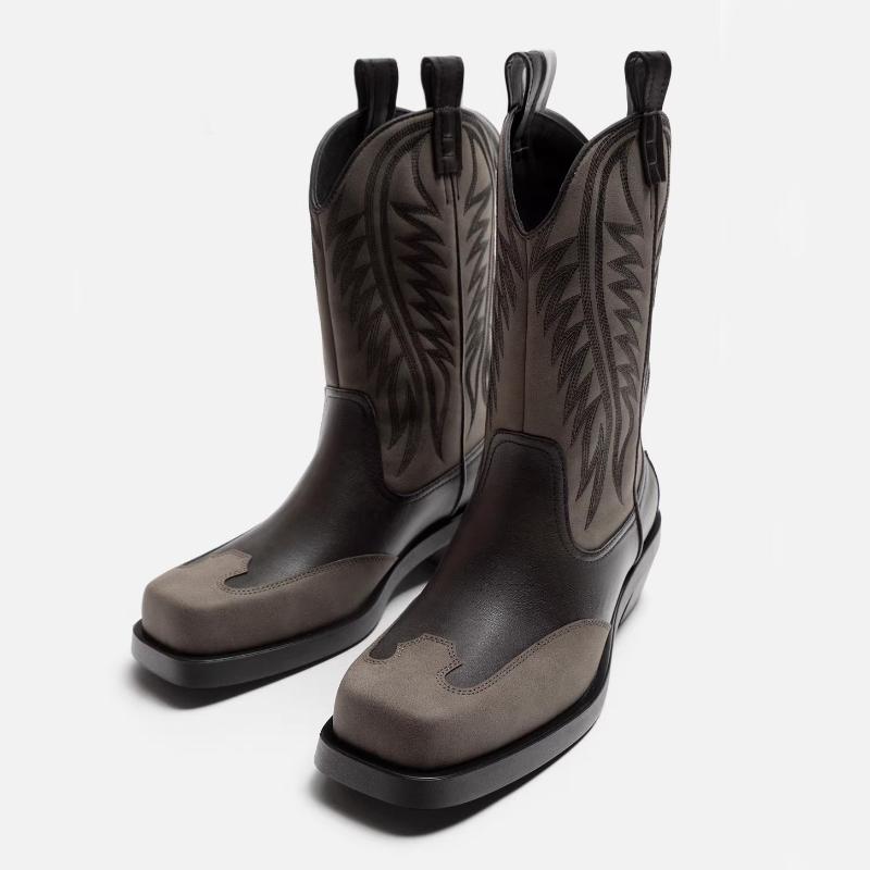 

Fashion High Quality Gray Suede Botines Para Mujeres Fashion Square Toe Platform Boots Luxury Designer Knight Boots Botas Invierno Mujer 40 серый