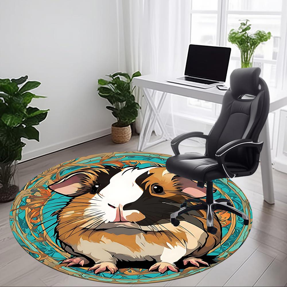 1 Stück Meerschweinchen Kunstwerk Stuhl Teppich für Büro, Rutschfest, Weicher und Langlebiger Büroteppich, Perfekt für Büro yy260127108