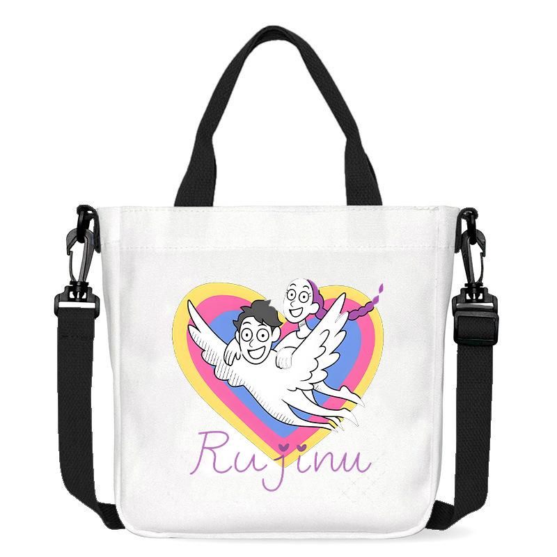 Move Demon Hunters Canvas Bag Fashion Printed Handbag Cute Cartoon Anime Commuting Portable Book Storage Bags Pocket Gifts KPOP Kid Friendly 2